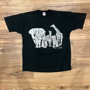 Jerzees Vintage Heads and Tails Linda Lori Black T Shirt Womens XL